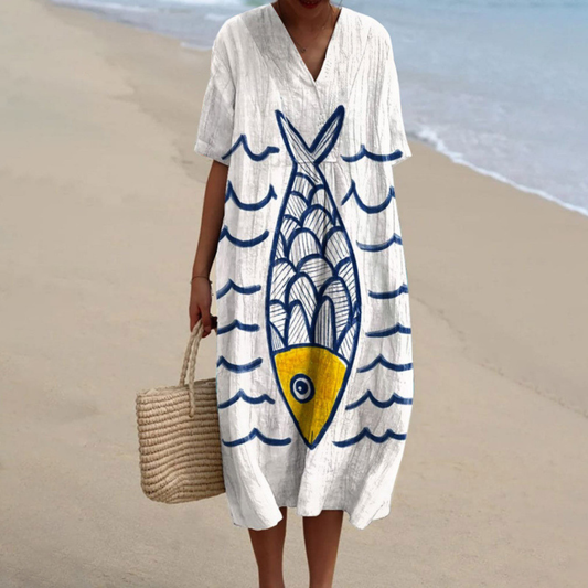Kalinda™ | Fish-Print Dress