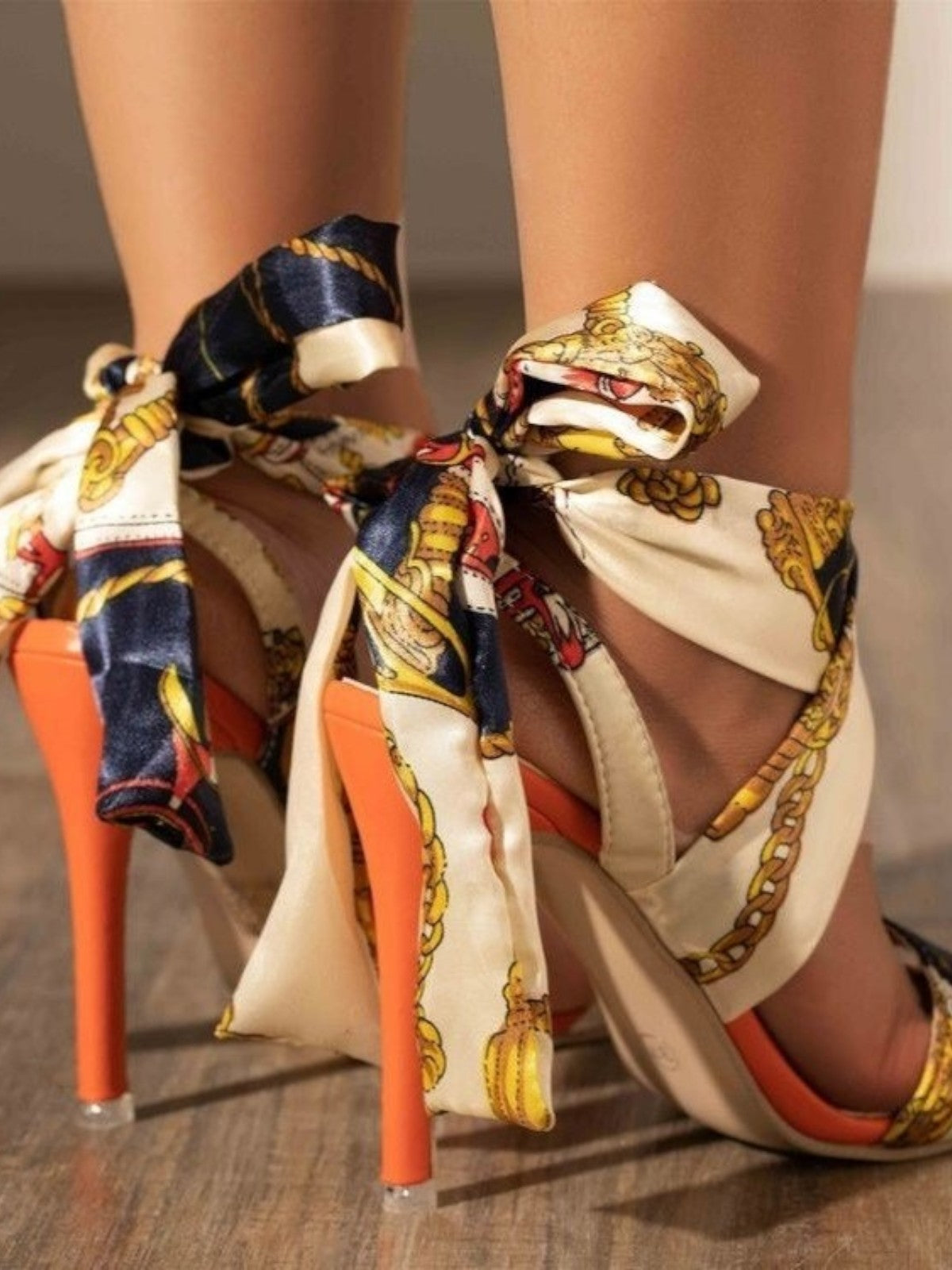 Ember™ Printed Lace-Up High Heel Sandals