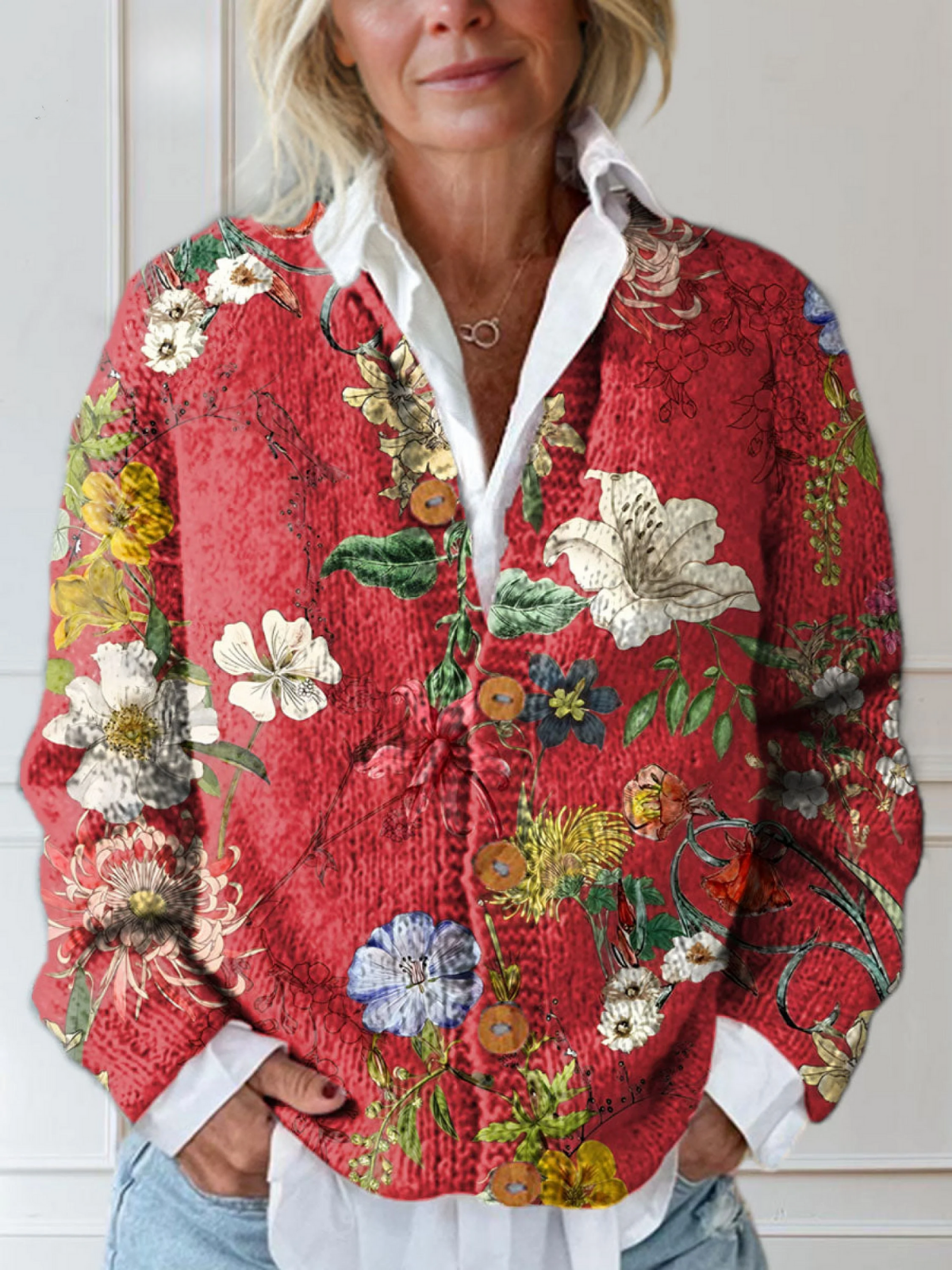 Rachel™  Vintage Floral Cardigan Sweater