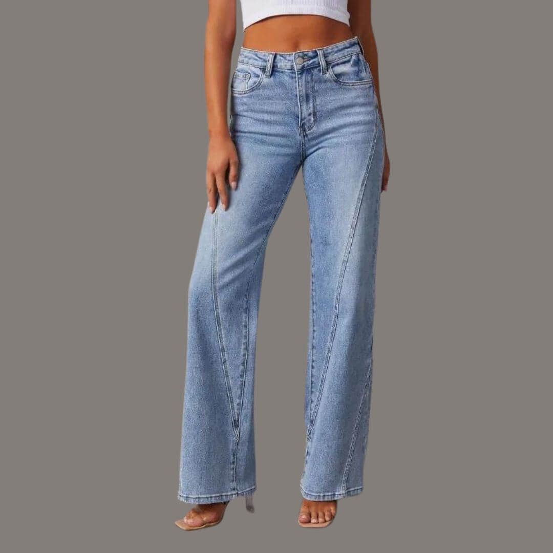 High-waisted jeans