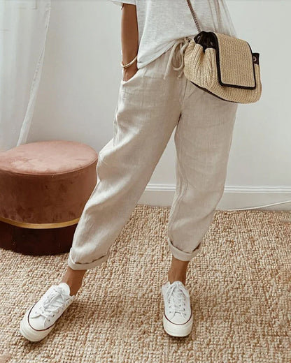 Casual linen trousers