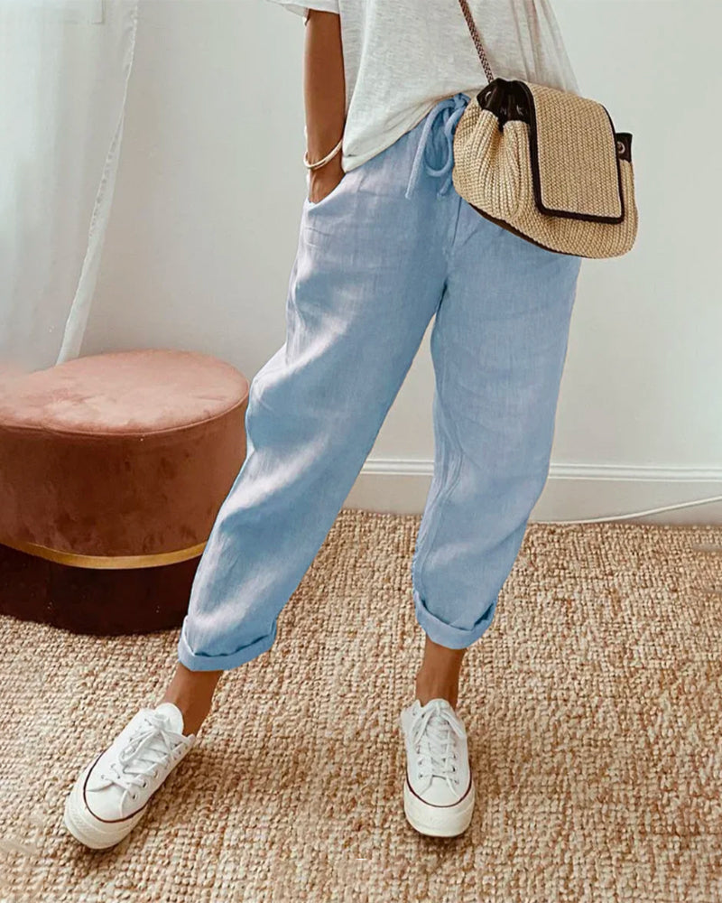 Casual linen trousers