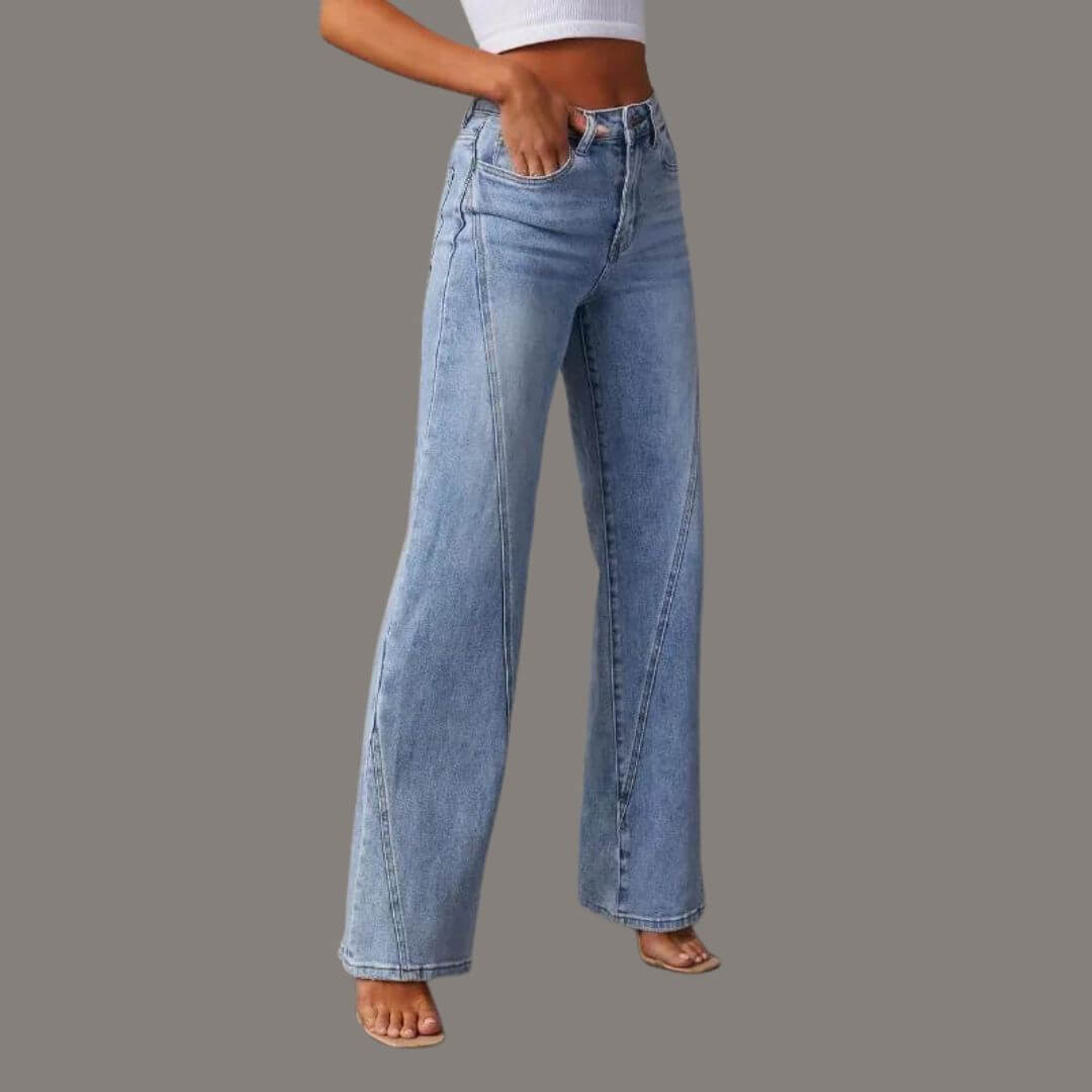 High-waisted jeans