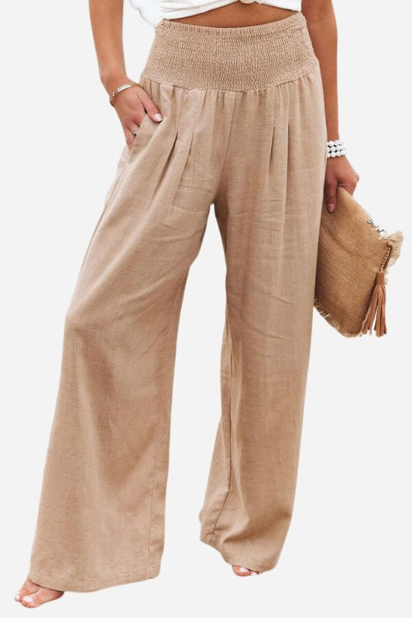 High-waisted trousers
