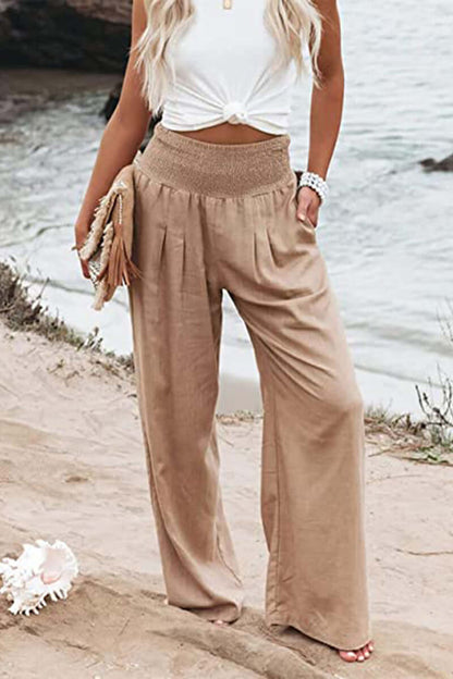 High-waisted trousers
