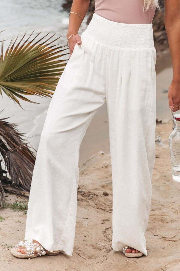 High-waisted trousers