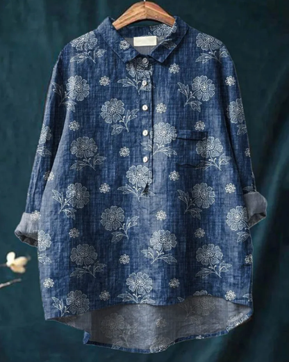 Jenny™ Stylish Floral Button-Down Shirt