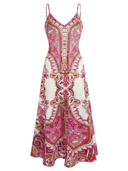 OTTILIE™ – Boho Floral Print Sleeveless Dress