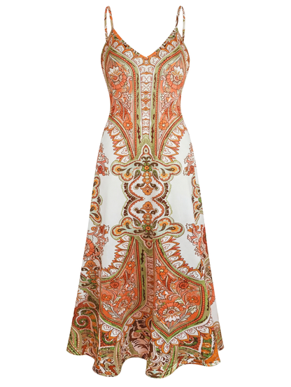OTTILIE™ – Boho Floral Print Sleeveless Dress