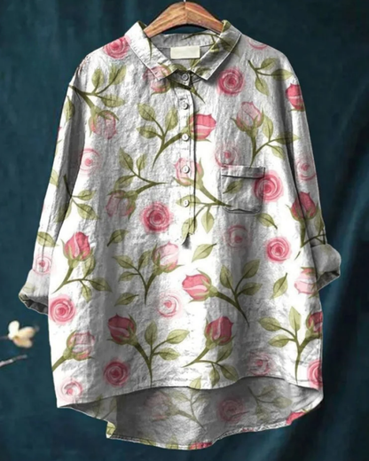 Jenny™ Stylish Floral Button-Down Shirt