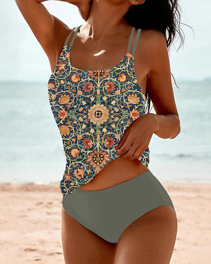 Tamara™ Printed tankini with double strap