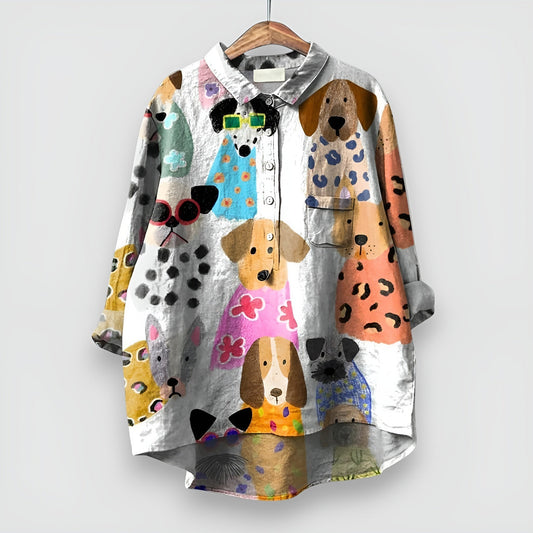 Geraldine™ Women's Shirt with Dog Print
