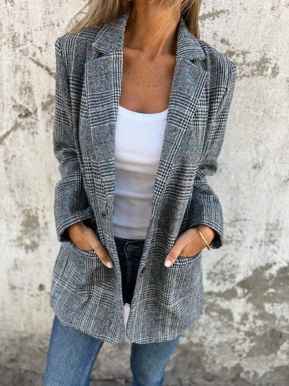 Milly™ Stylish checkered blazer