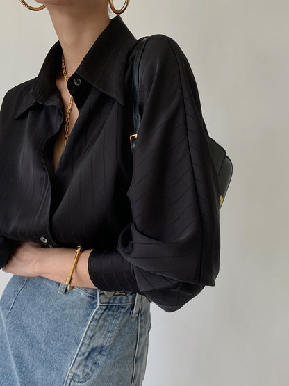 Elara Oversized Button-Up Collared Shirt