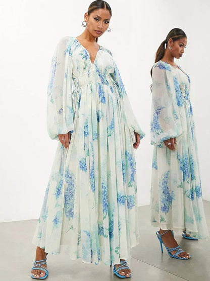 Nora Blue Ocean Maxi Dress