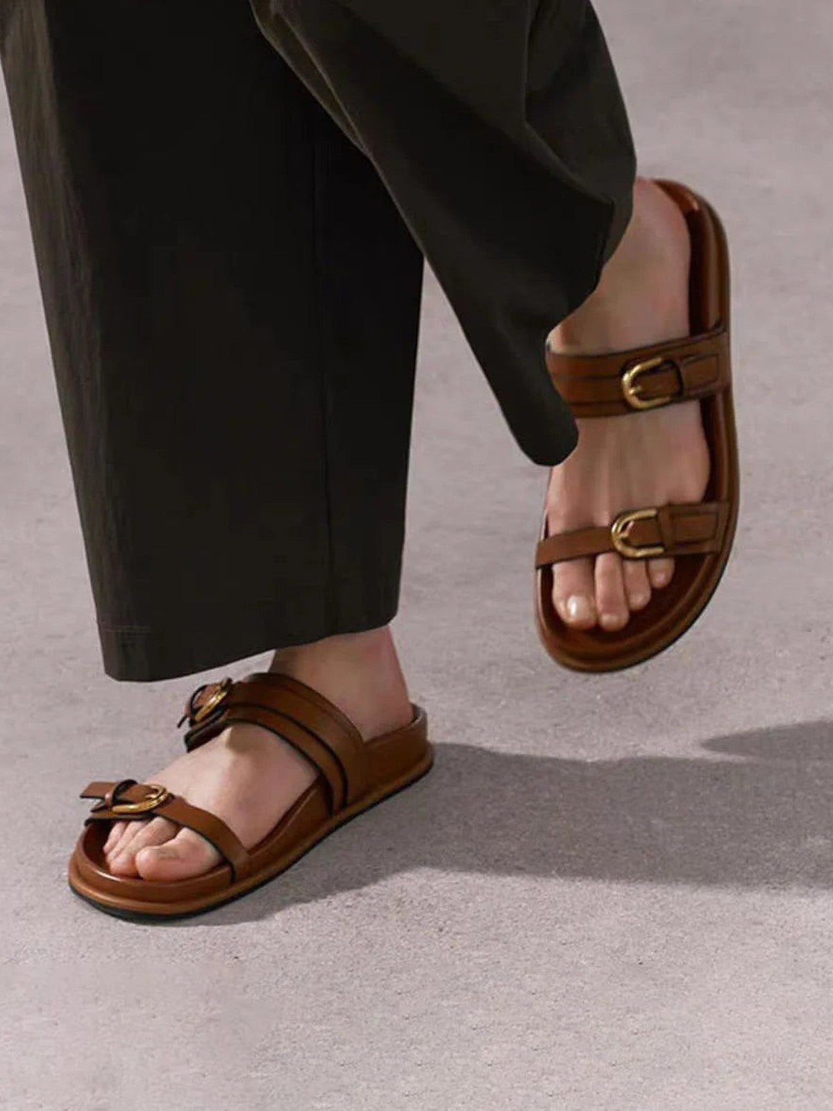 Akaso™ Vegan Leather Strap Sandals