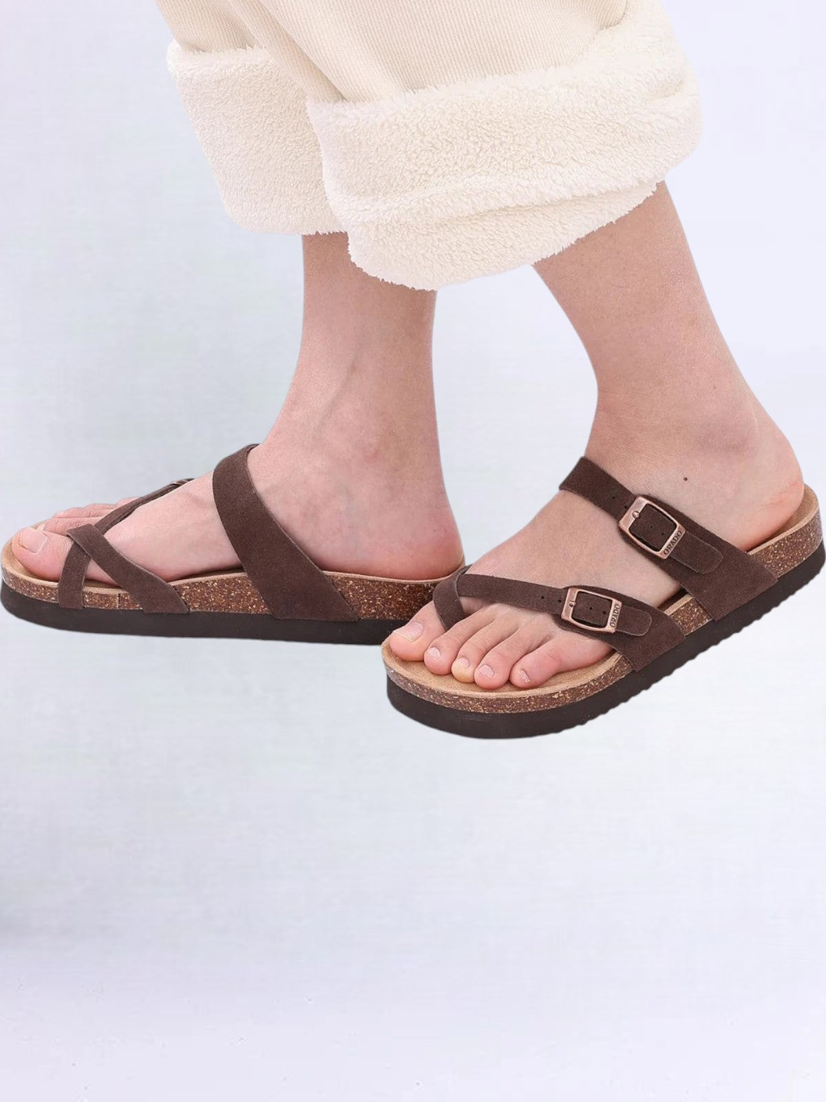 Orado Suede Cork Slide Sandals
