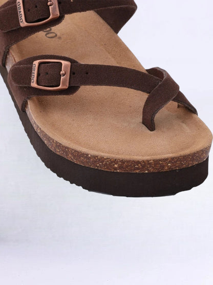 Orado Suede Cork Slide Sandals