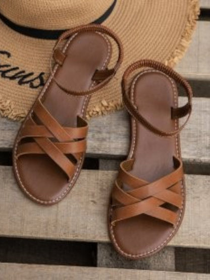 Vivara™ Roman Elastic Cross-Strap Sandals