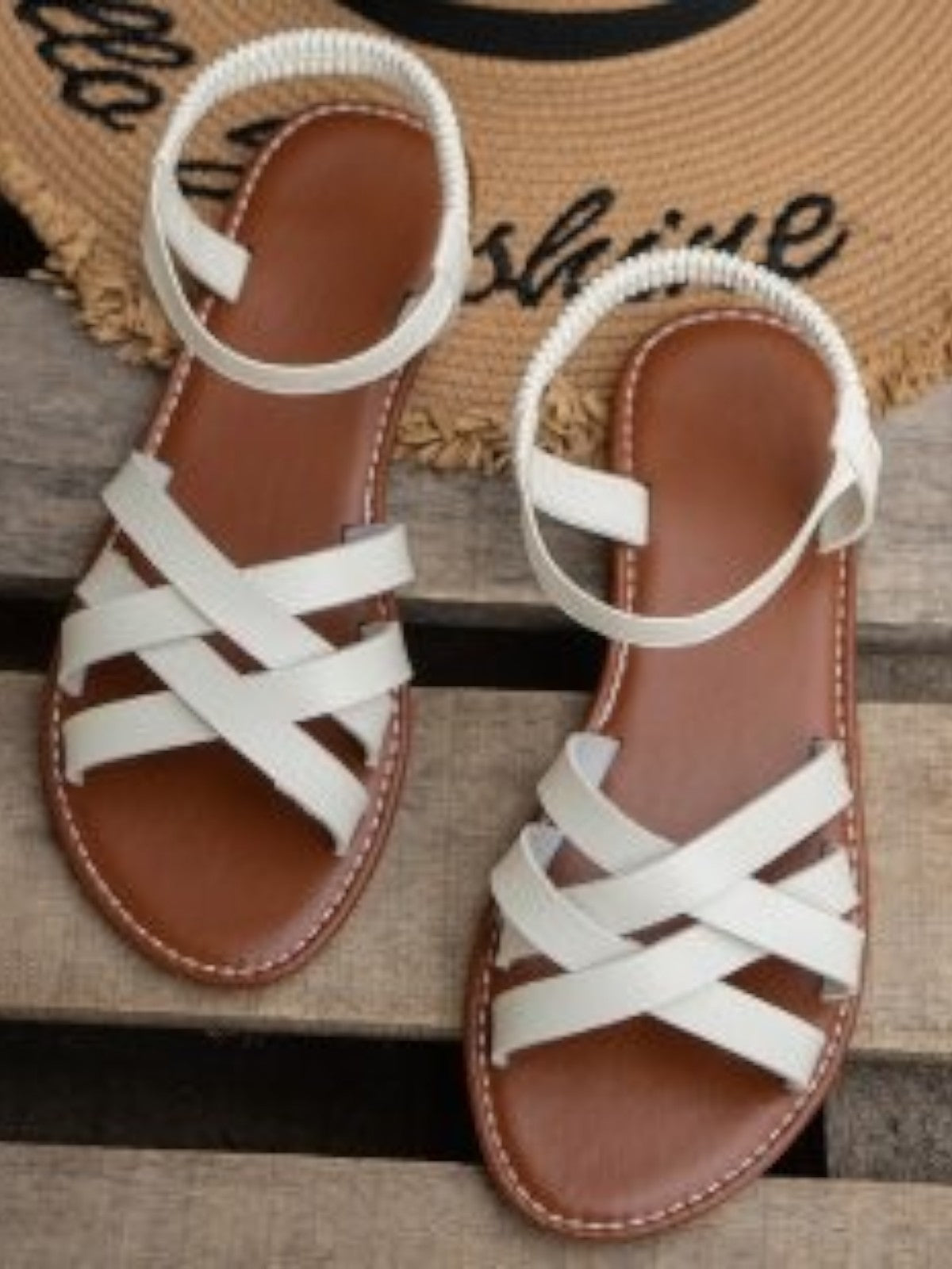 Vivara™ Roman Elastic Cross-Strap Sandals