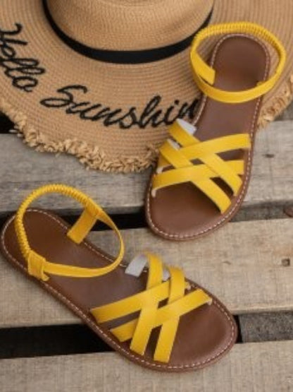 Vivara™ Roman Elastic Cross-Strap Sandals