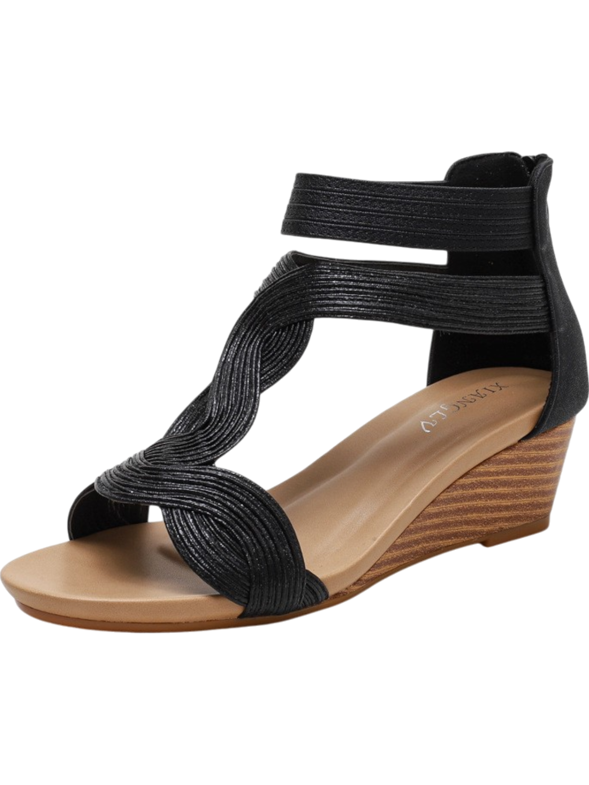 Lira™ Wedge Back Zipper Sandals