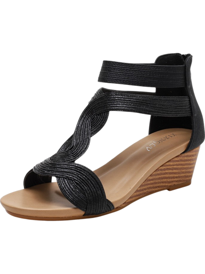 Lira™ Wedge Back Zipper Sandals