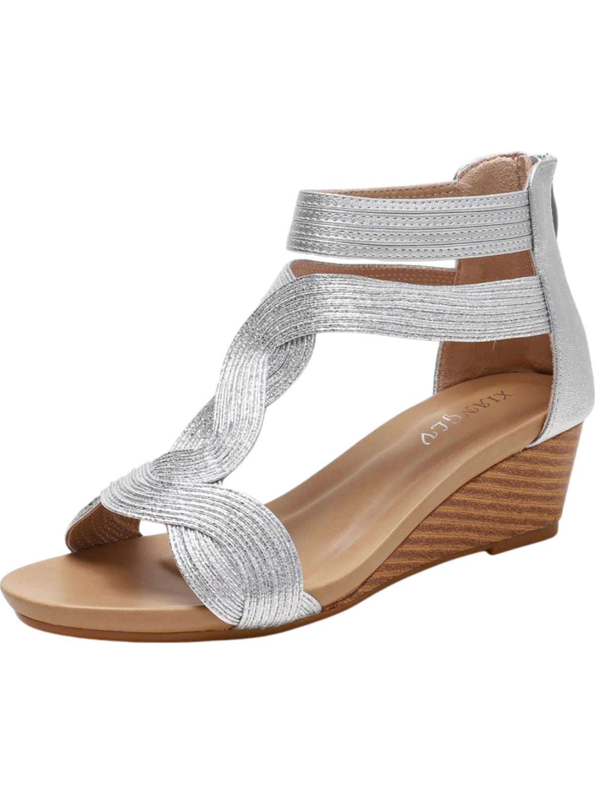 Lira™ Wedge Back Zipper Sandals