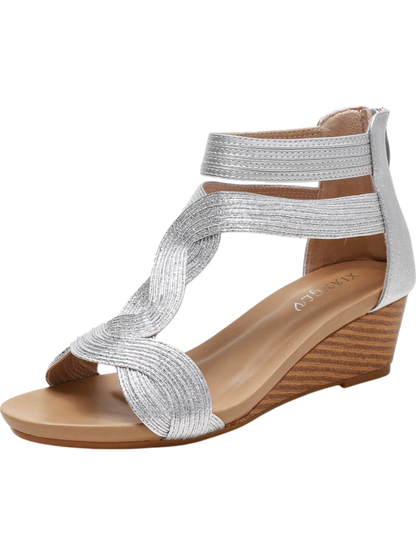 Lira™ Wedge Back Zipper Sandals