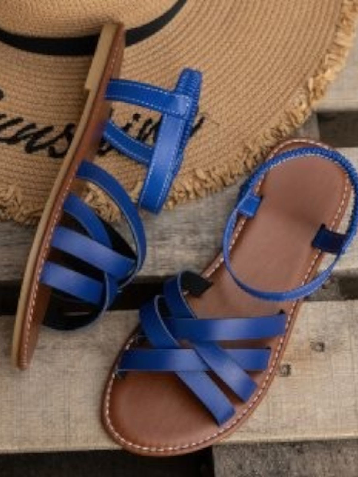 Vivara™ Roman Elastic Cross-Strap Sandals