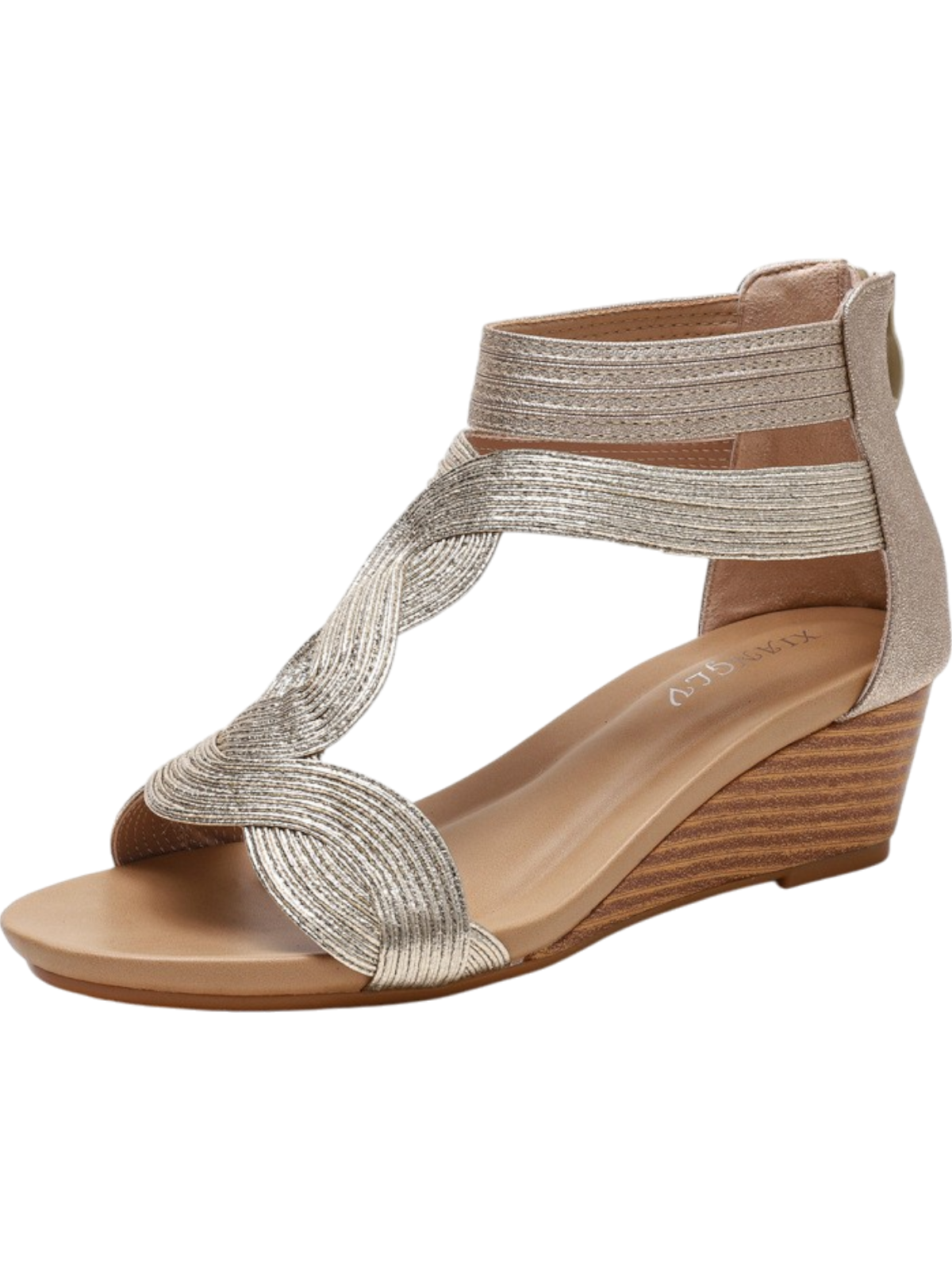 Lira™ Wedge Back Zipper Sandals