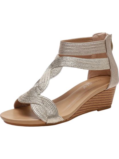 Lira™ Wedge Back Zipper Sandals