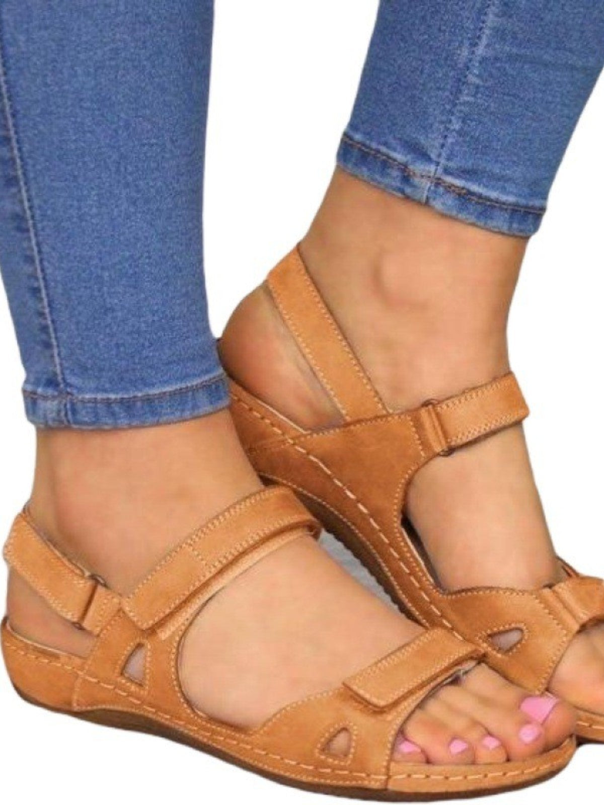 Marvelle™ Open-Toe Velcro with Wedge Heel Sandals