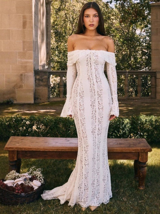 Freya Lace Off-Shoulder Maxi Dress