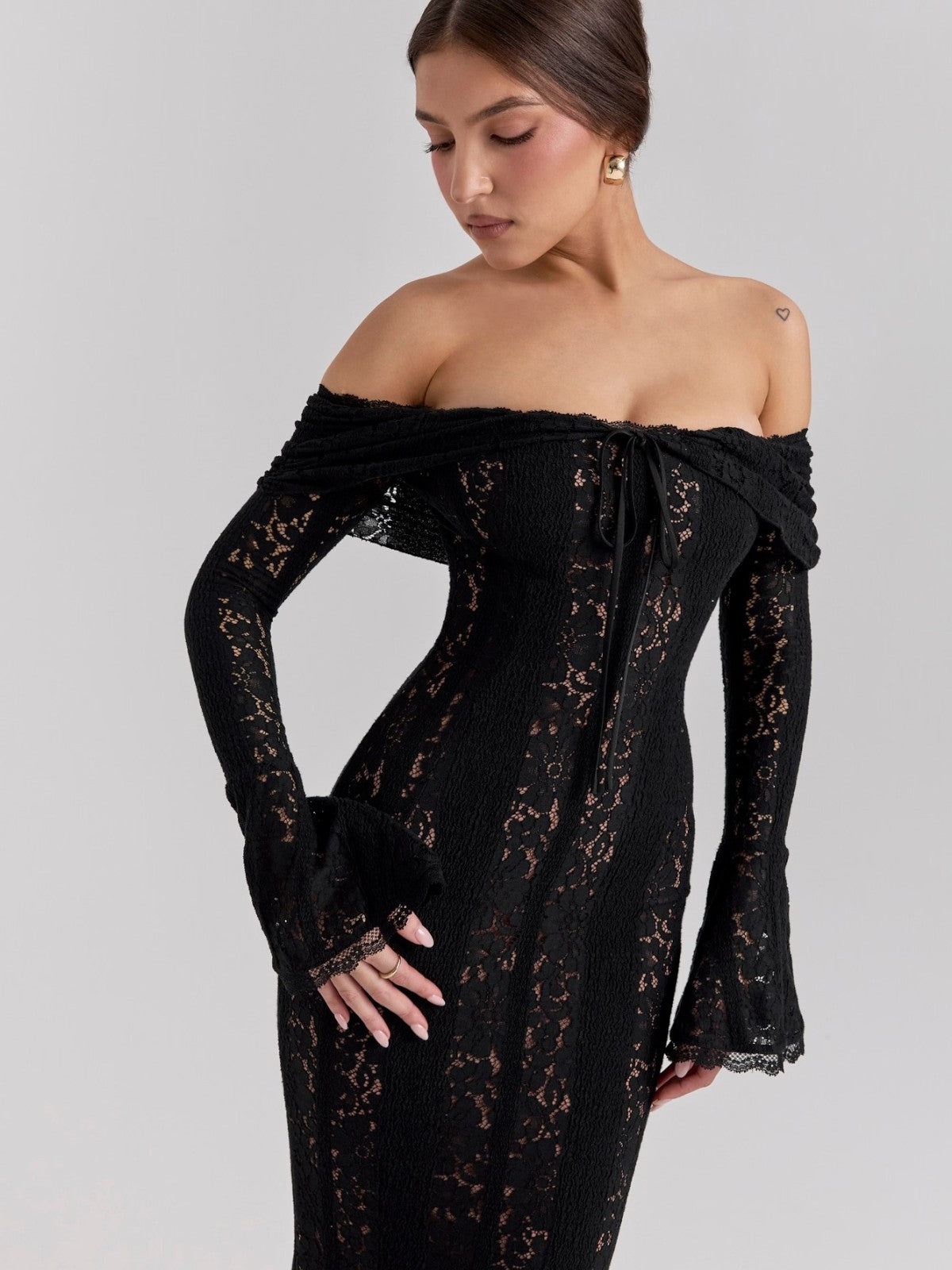 Freya Lace Off-Shoulder Maxi Dress
