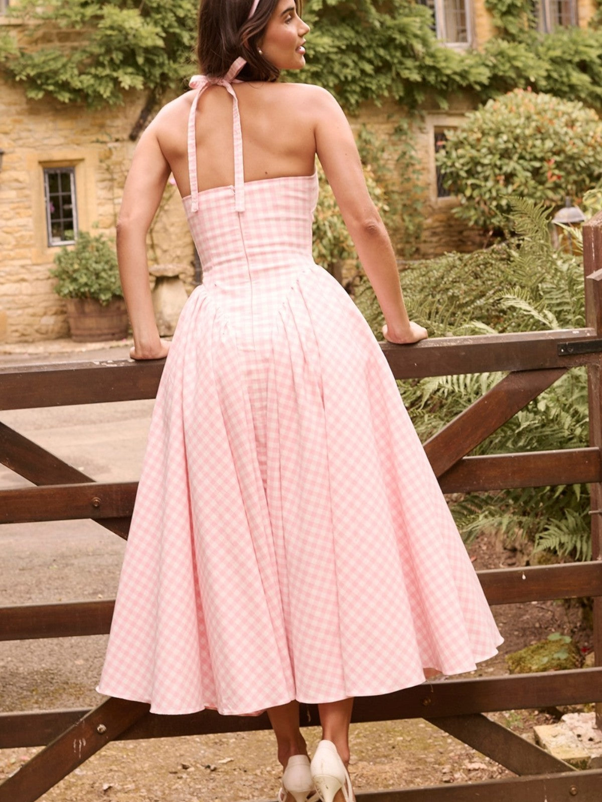 Luna Strawberry Halter Midi Dress