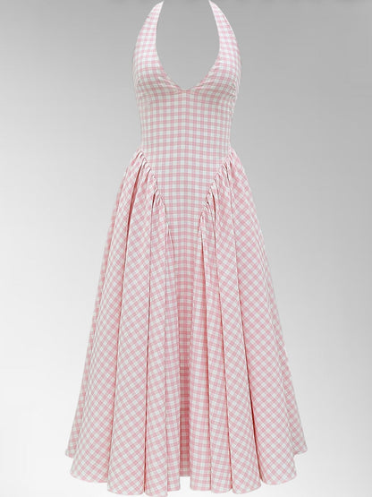 Luna Strawberry Halter Midi Dress