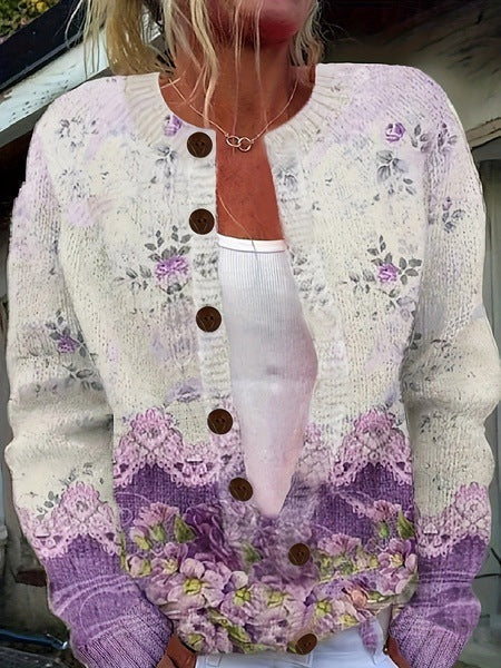 Rachel™  Vintage Floral Cardigan Sweater
