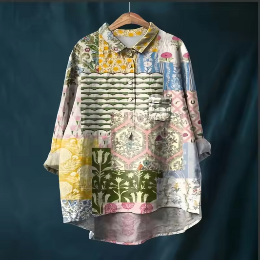 Sophie™  Artistic Pattern Button-Up Shirt