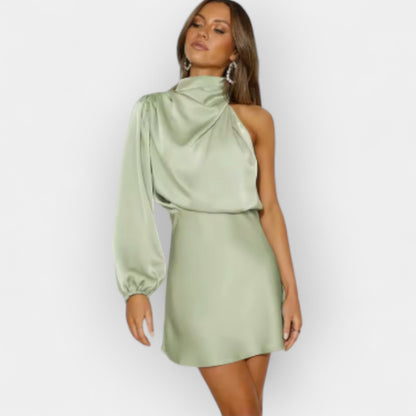 Asymmetrical Satin Dress