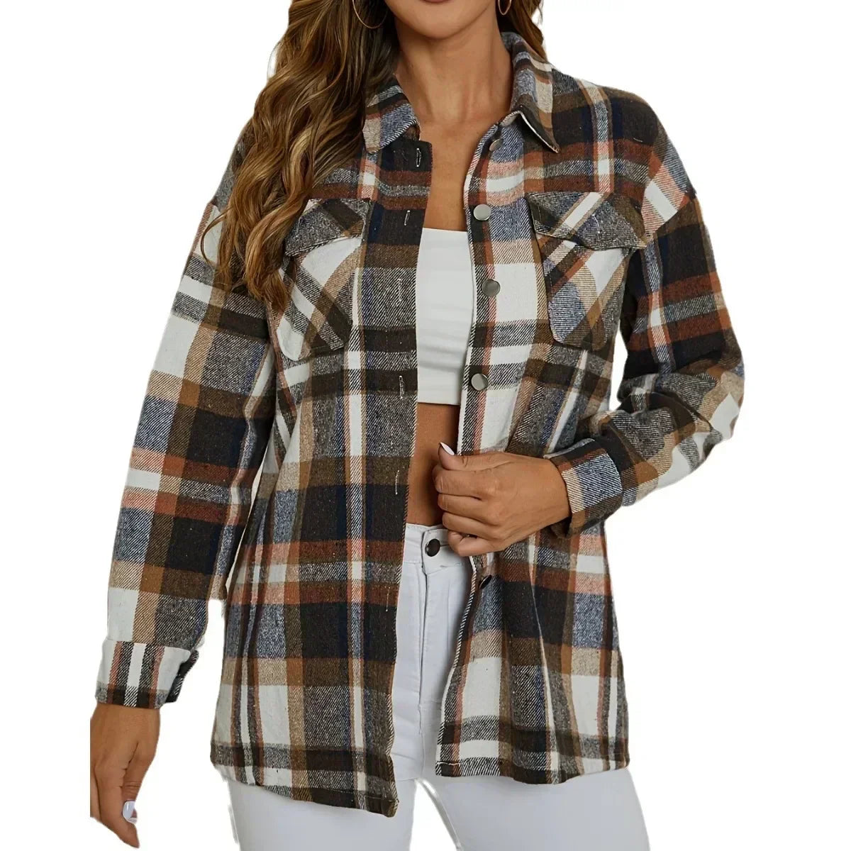 Sam™  Stylish Checkered Button-Up Shirt