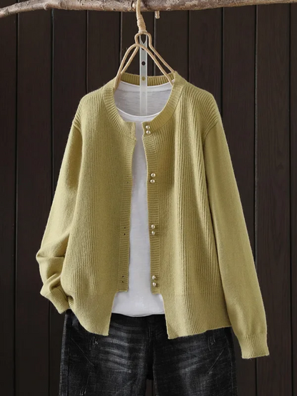 Elara™ - Pearl Button Cardigan