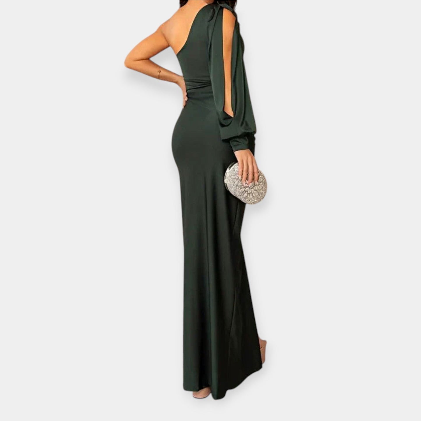 One-Shoulder Maxi Dress with Slit