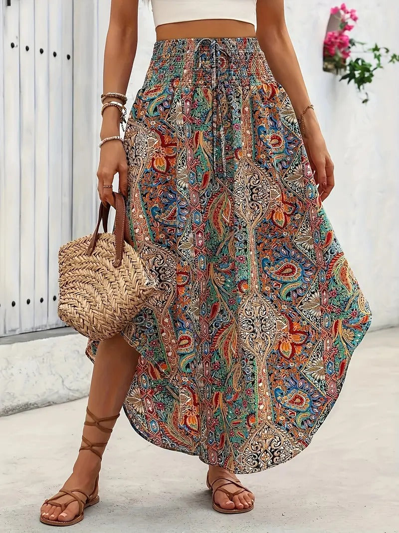 Coloured boho skirt