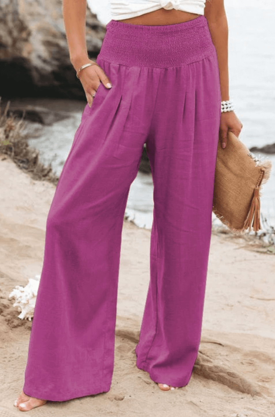 High-waisted trousers
