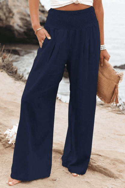 High-waisted trousers