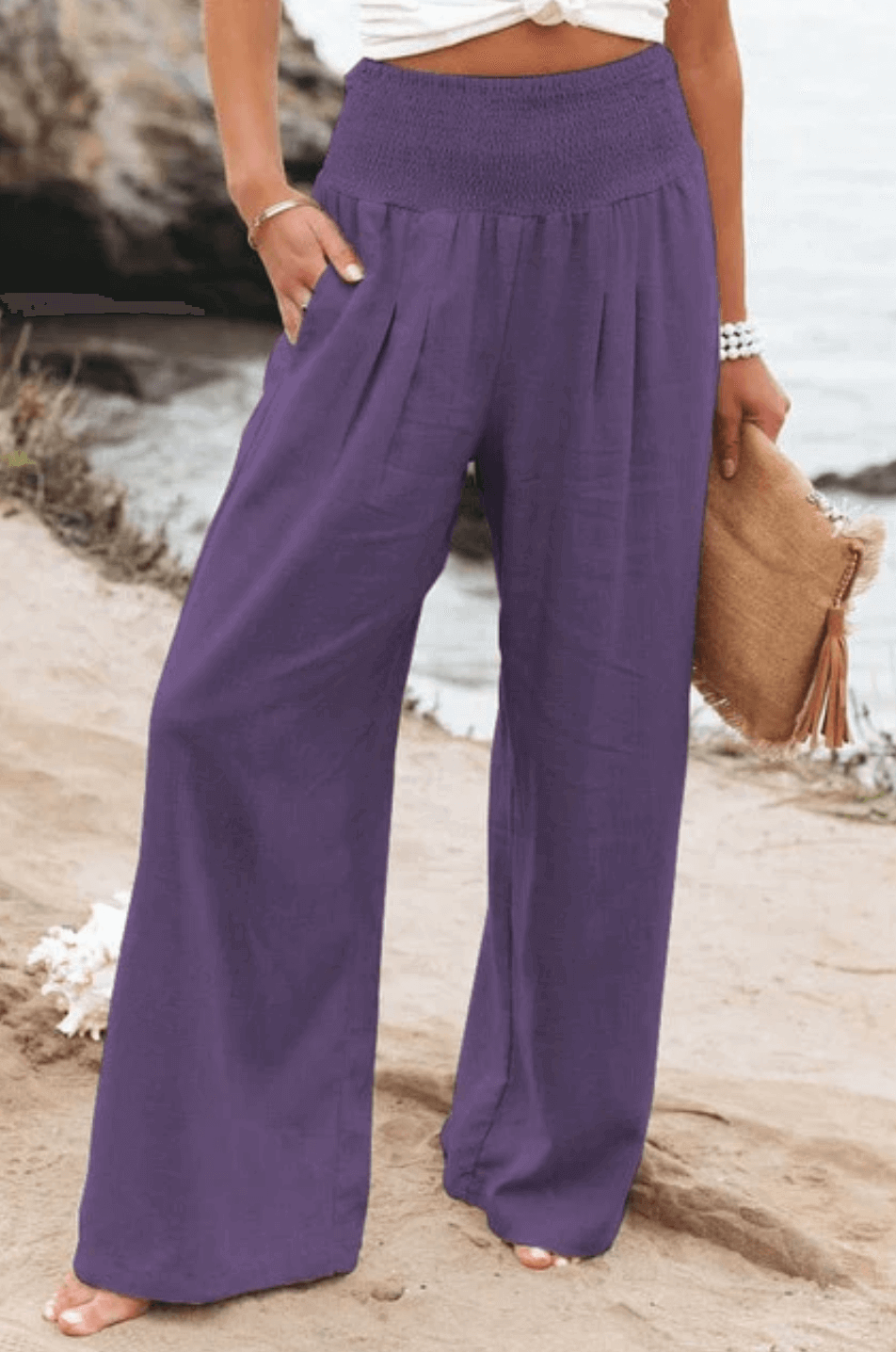High-waisted trousers